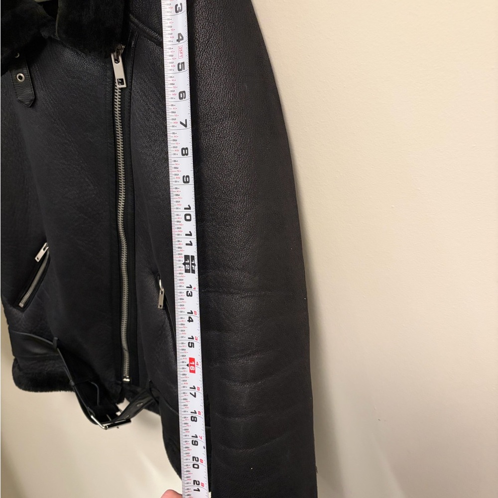 Zara Women's Black Faux Shearling Bomber Jacket - Picture 9 of 9